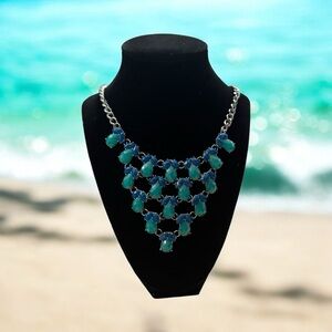 Teal and Blue Statement Necklace